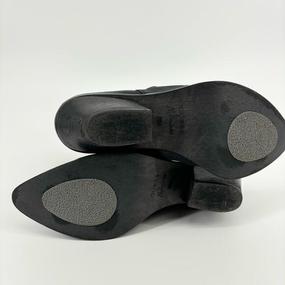 Guess Western Cowboy Boots Size 8.5 Short Ankle Laser Lace Cutout Dark Gray - Picture 8 of 8